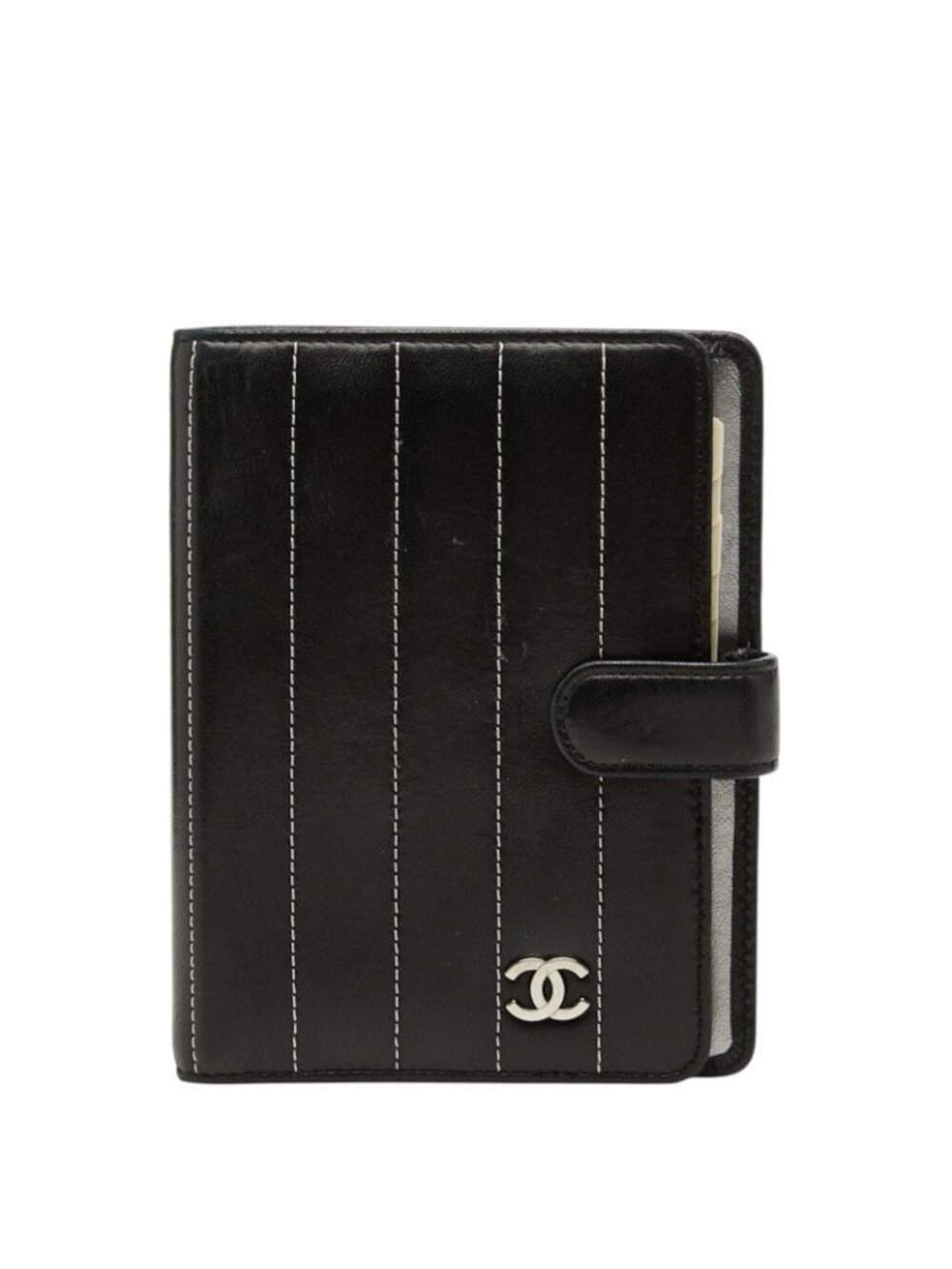 Chanel Mademoiselle Agenda CC Logo Cover Black Leather